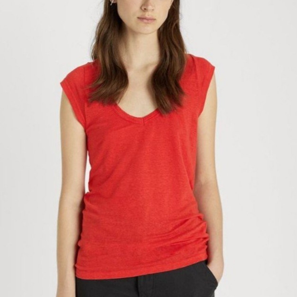 Isabel Marant Kentow Linen Tee Large RED